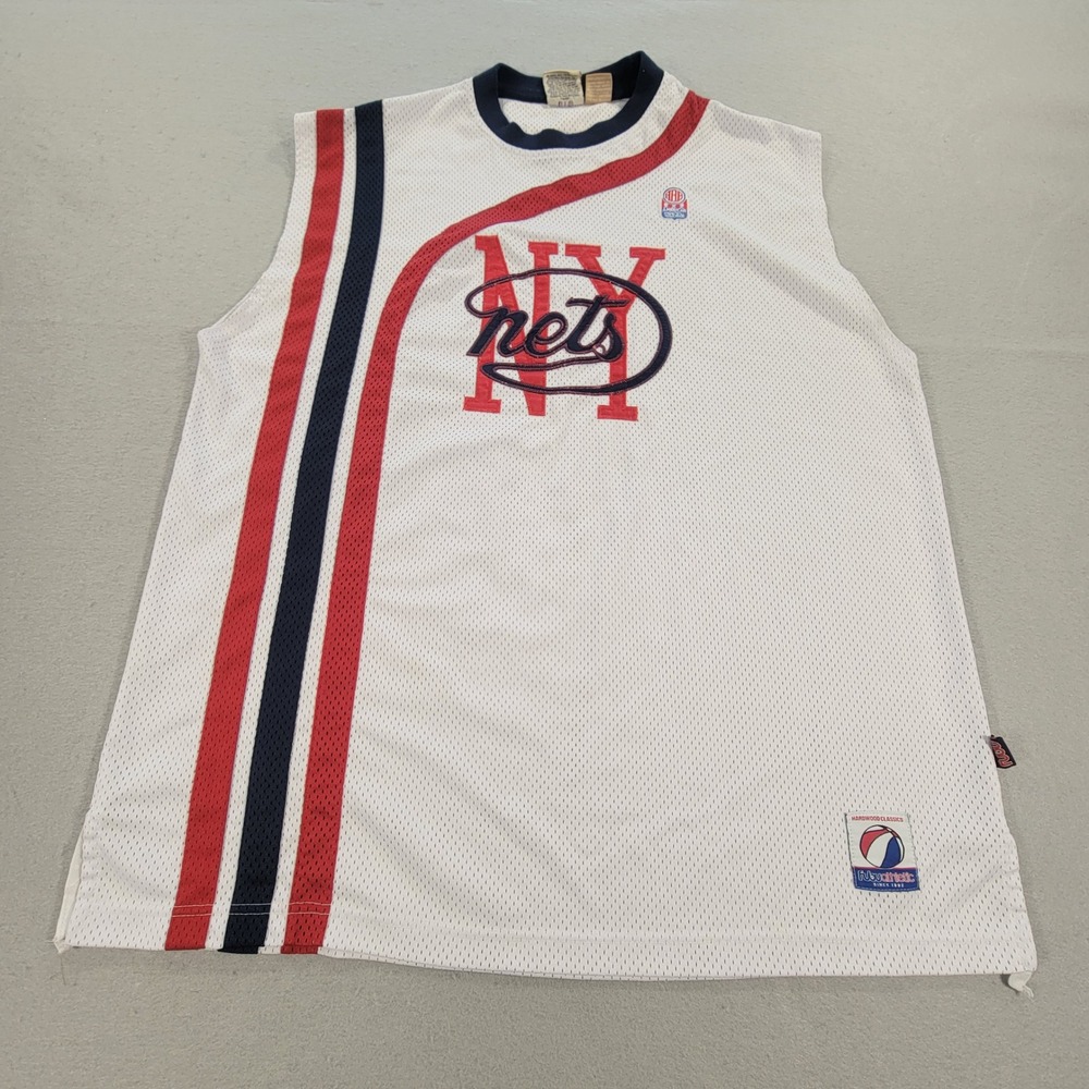 Vintage FUBU Athletic NY Nets ABA‎ Hardwood Classics Mesh Jersey Men's XL White - Picture 2 of 12